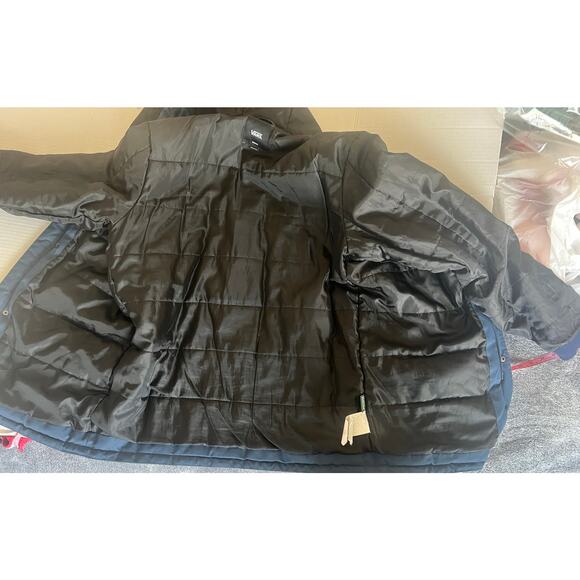 Vans The Men’s Westmark MTE Blue Hooded Pockets Zip Up and Snap Parka Jacket M - Picture 13 of 16